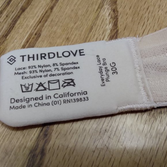 NWT ThirdLove 30G Everyday Lace Plunge Bra - Rose Dust - Picture 3 of 5
